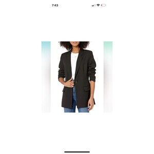 NEW! The Drop Women's Blake Long Blazer Black Oversized single button Large